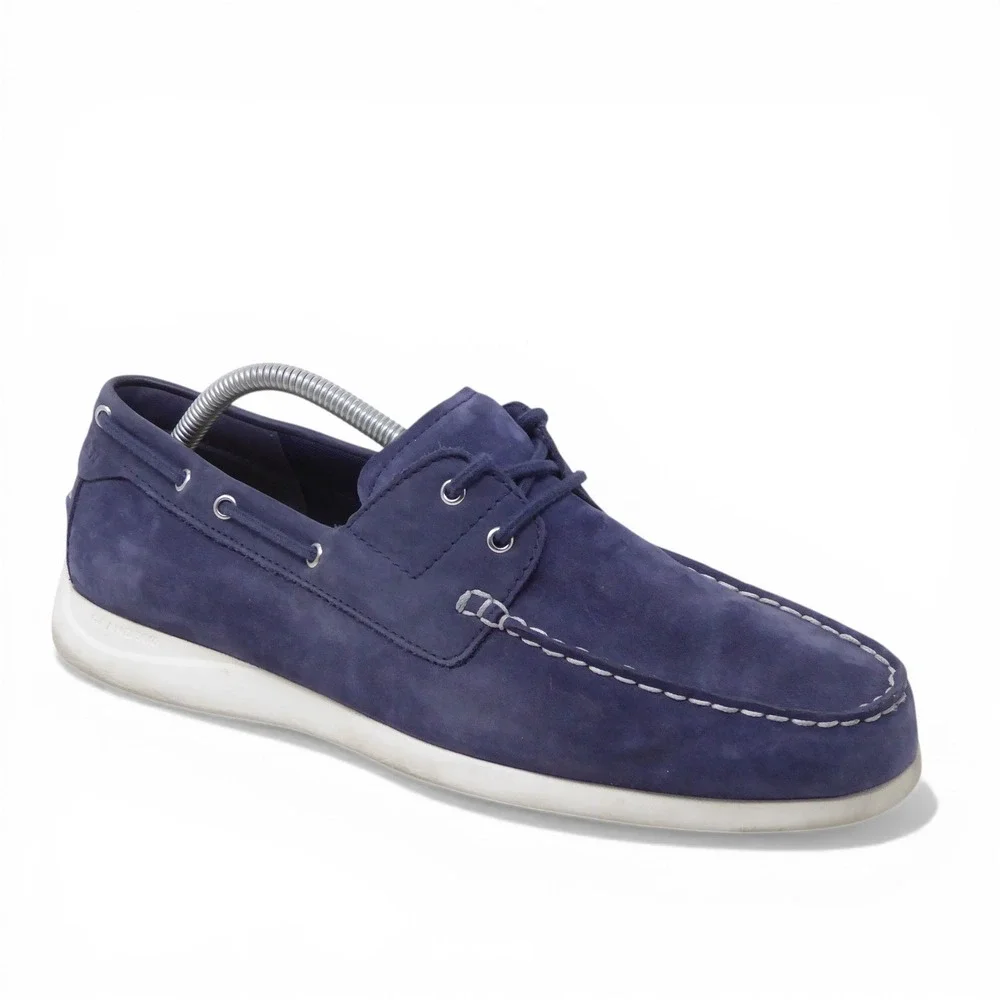 Cole Haan Mens Grand Atlantic Boat Shoes Blue Suede C36080 Size 9.5 M